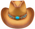 Western Brwn Teal Cowboy Hat