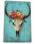 Blue Western Metal Sign