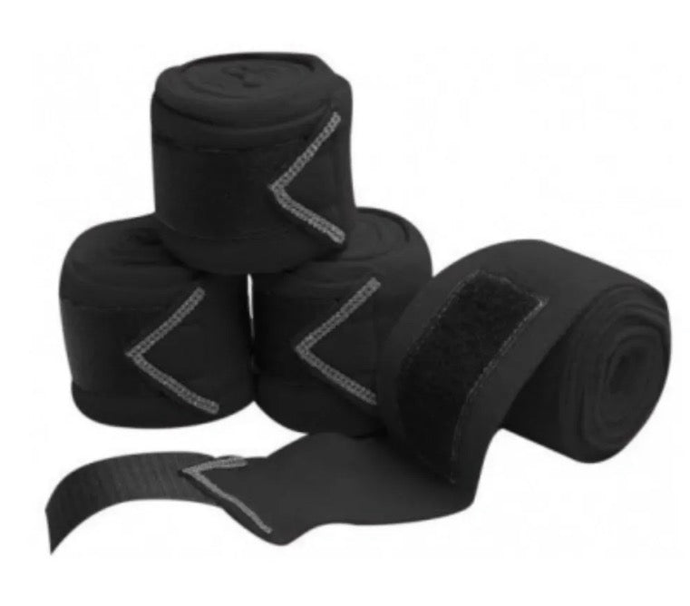 Set 4 Black Rhinestone Polo Wraps