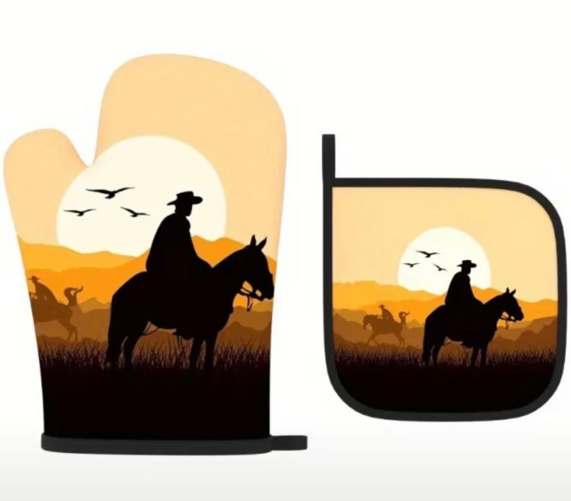 Sunset Horse Potholders