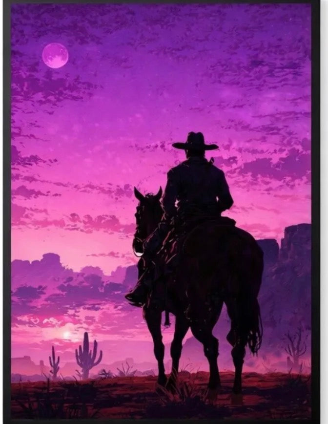 Sunset Purple Horse Canvas