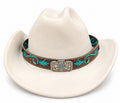 White Belted Cowboy Hat