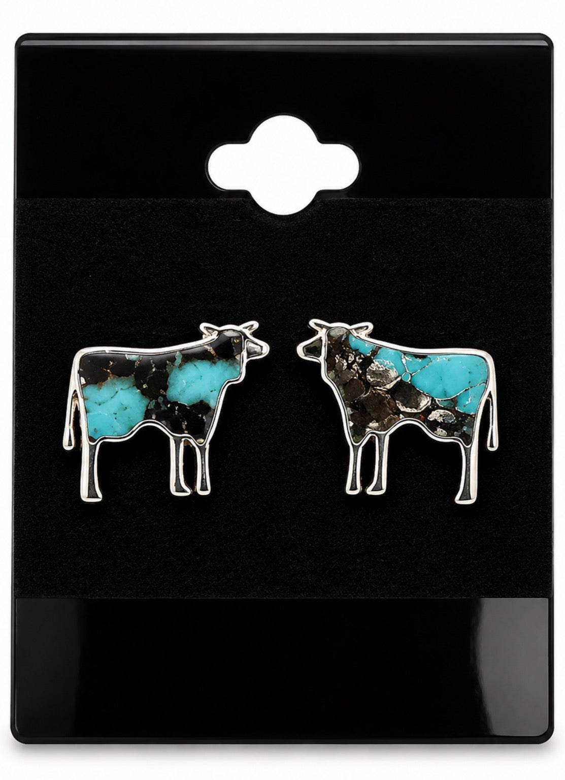 Blue Cow Earrings