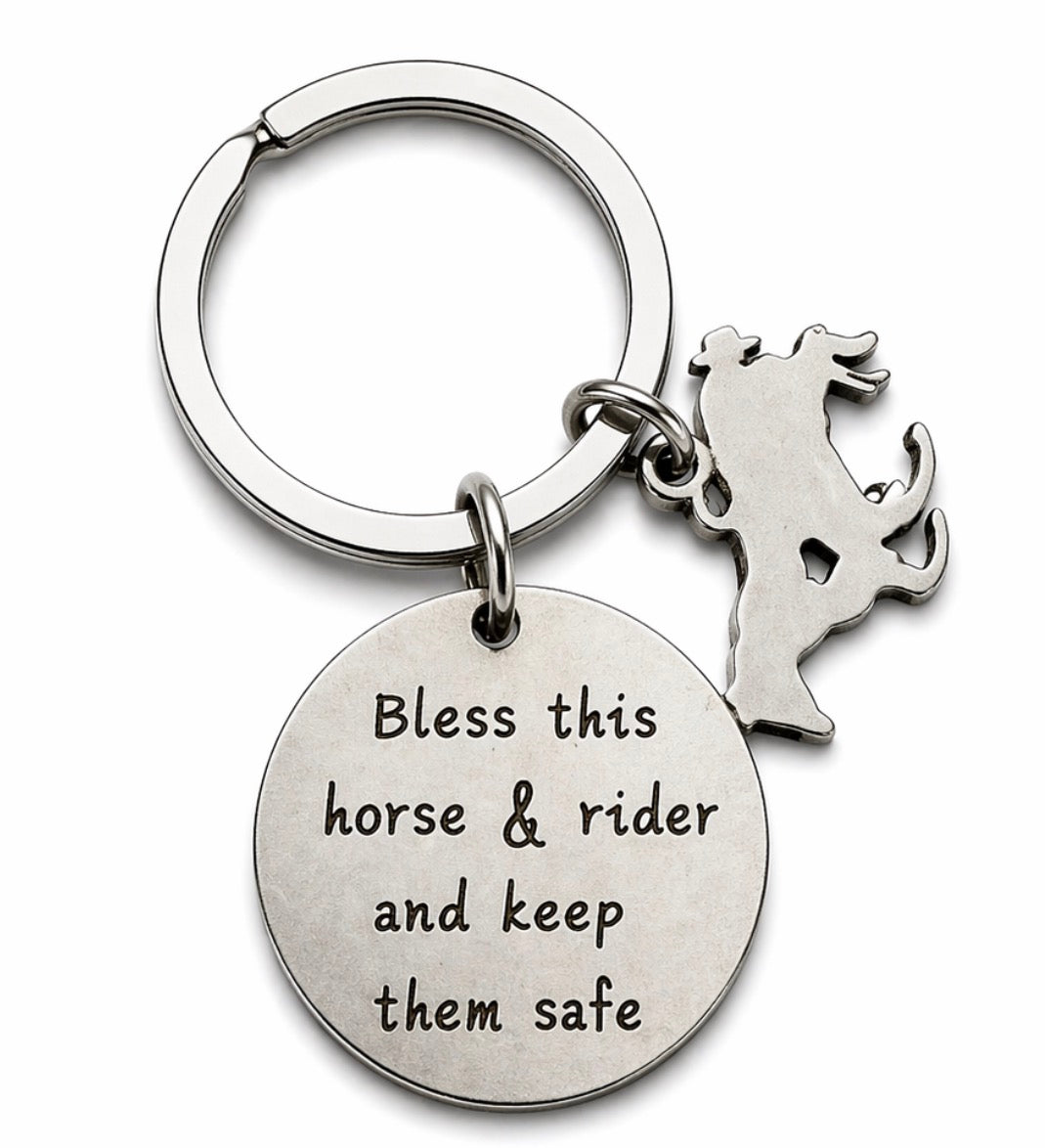 Bless This Horse Keychain