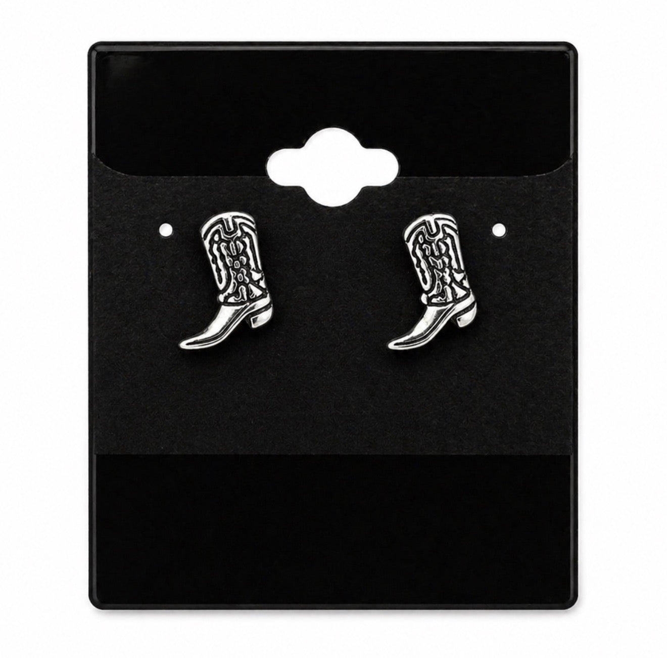 Silver Boot Stud Earrings