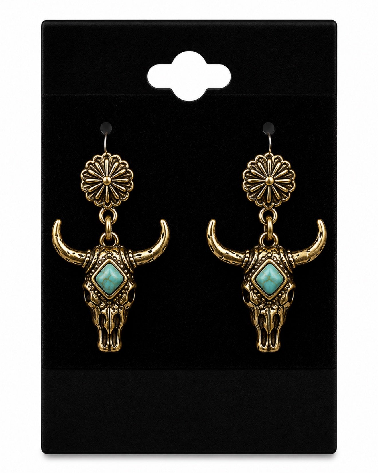 Western Bull Earrings Colored