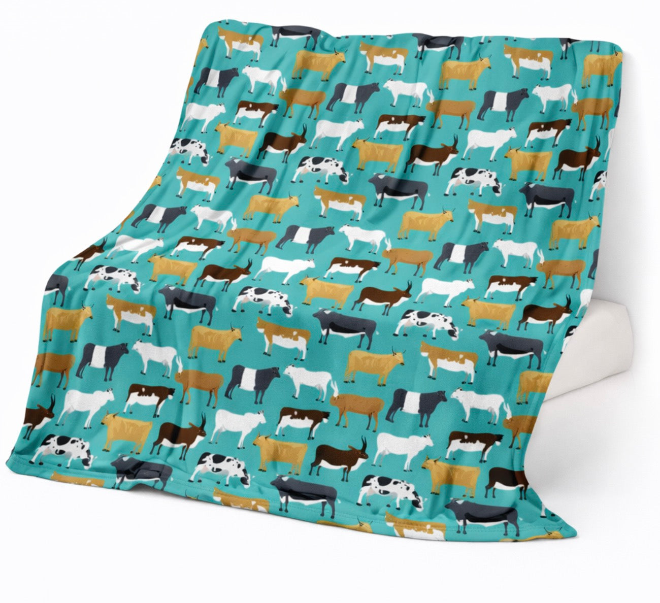 Blue Cow Baby Blanket