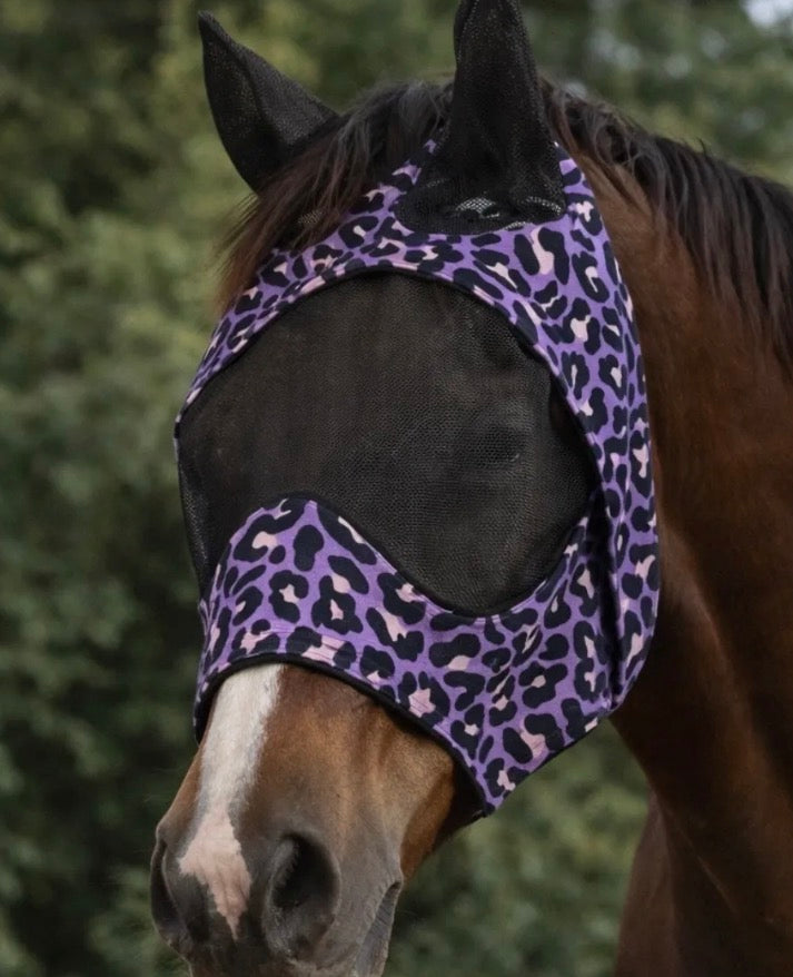 Purple Leopard Fly Mask