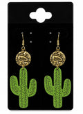 Green Cactus Earrings