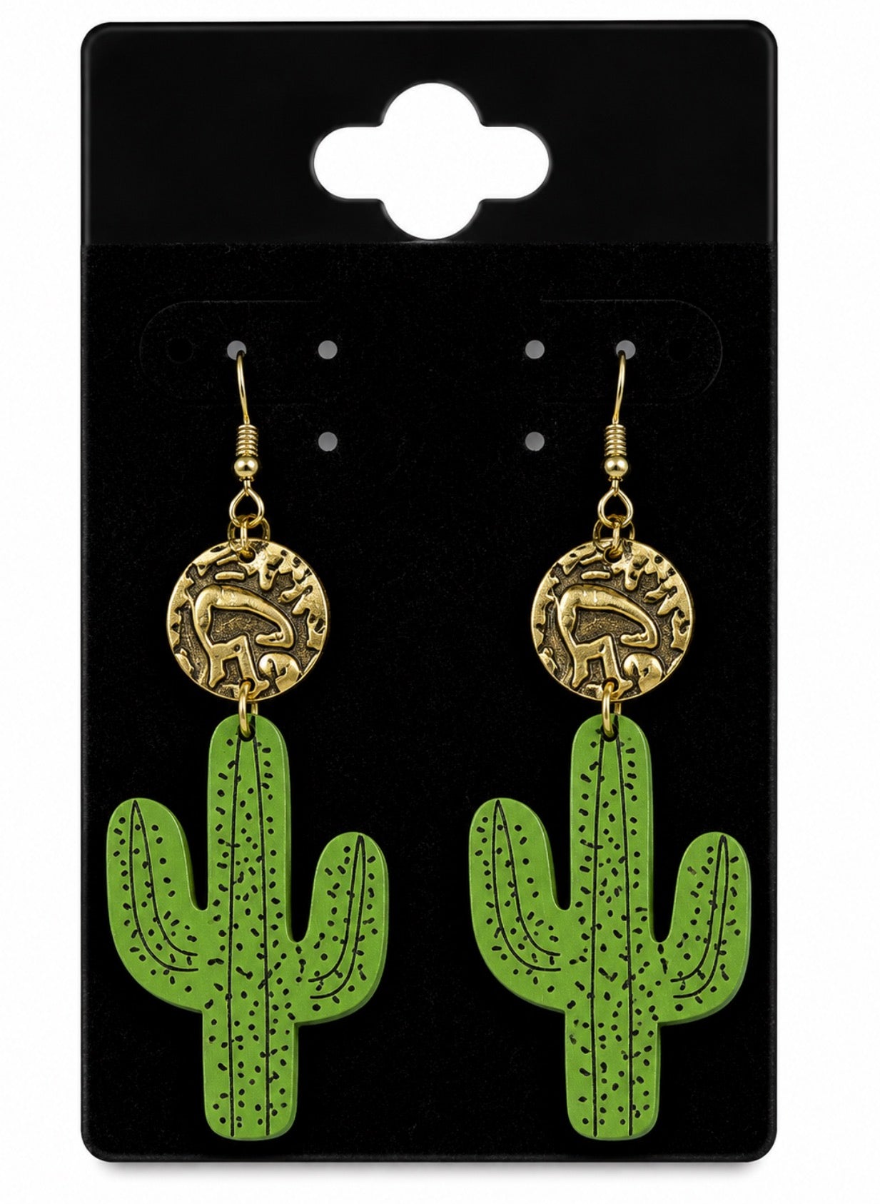 Green Cactus Earrings