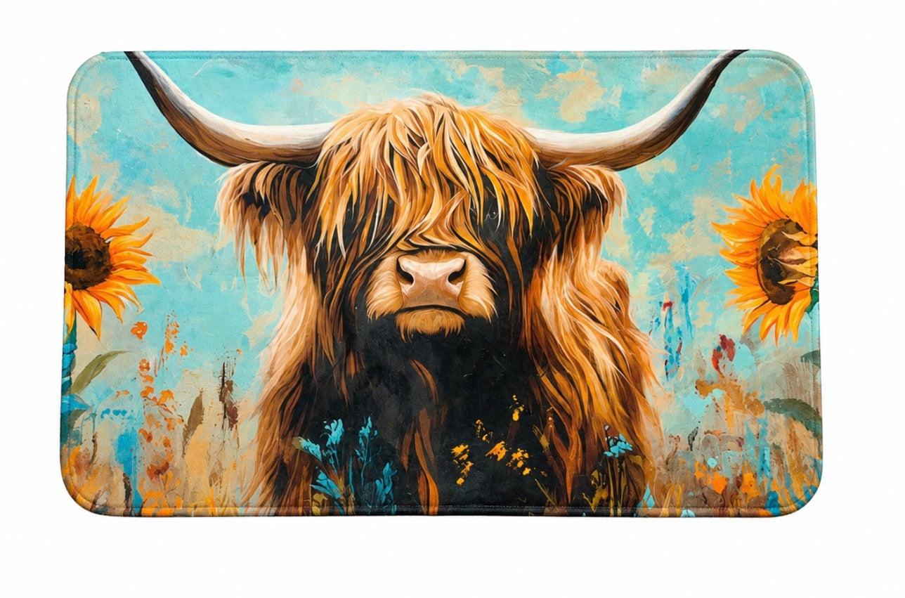 Sunflower cow rug
