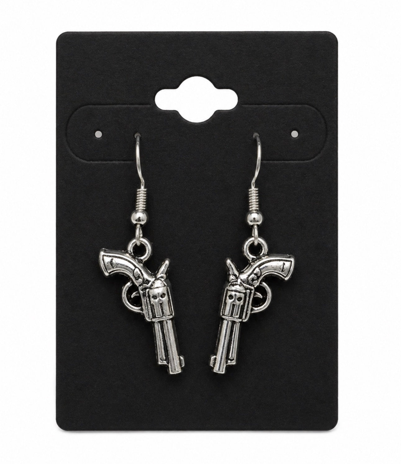 Silver Gun Earrings