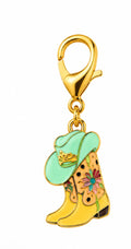 Boot Green Hat Clip Keychain
