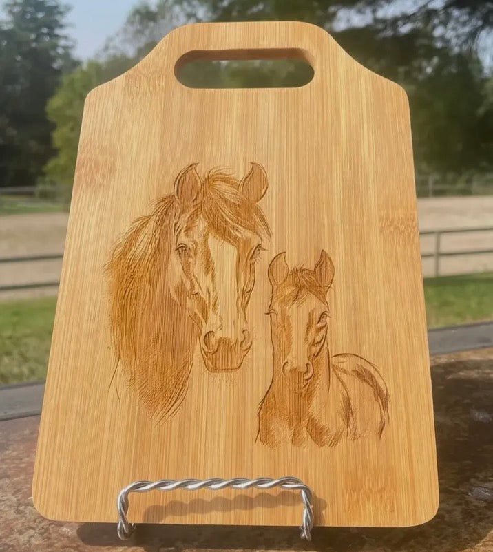 Mare And Foal Cutting Board Large
