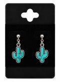 Blue Cactus Earrings