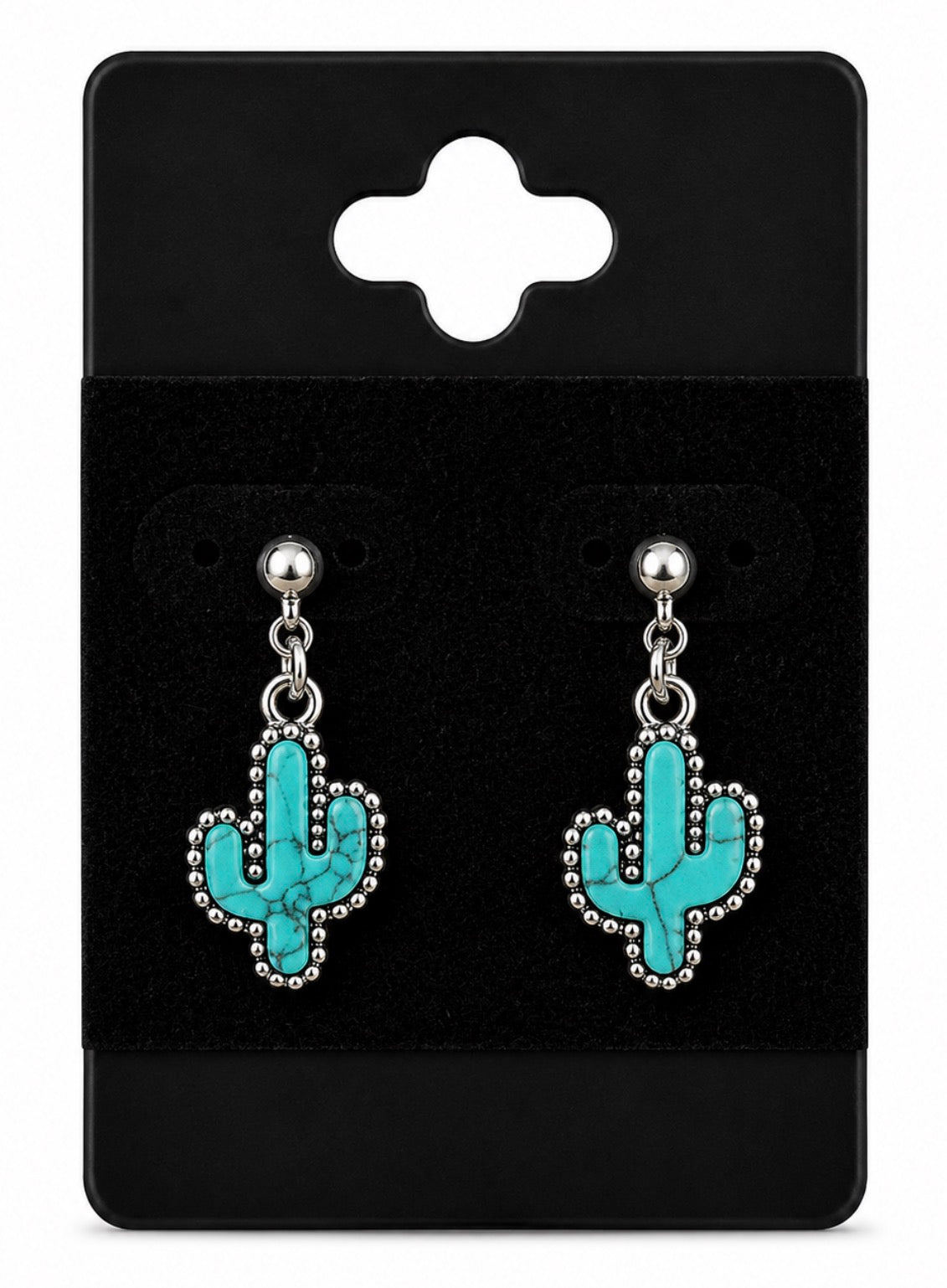 Blue Cactus Earrings