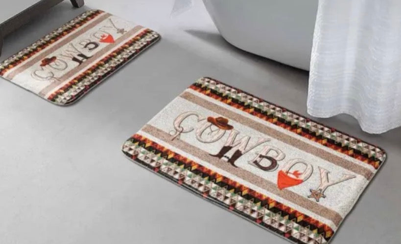 Cowboy 2 Pc Bath Mat Set