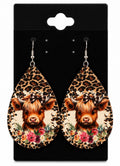 Highland Cow Pink Earrings
