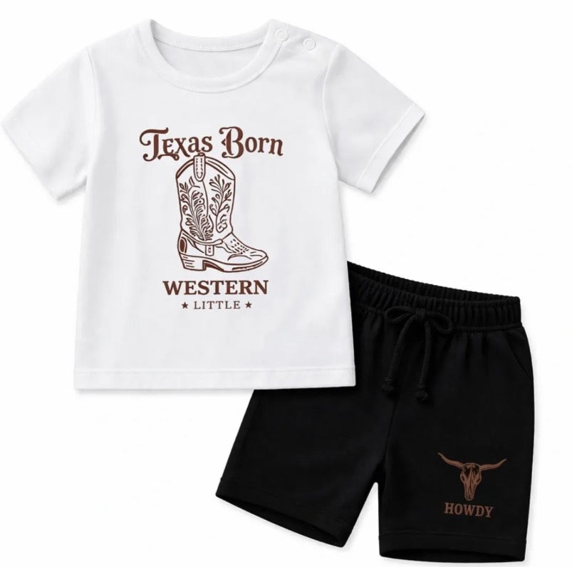 Western Tee And Shorts Set