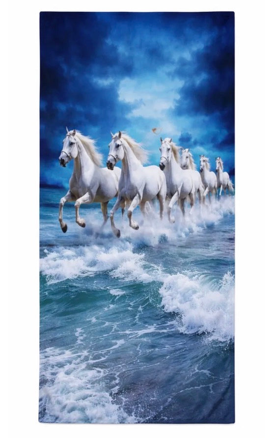 White Horse Beach Towel