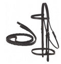 Black English Snaffle Bridle W Reins