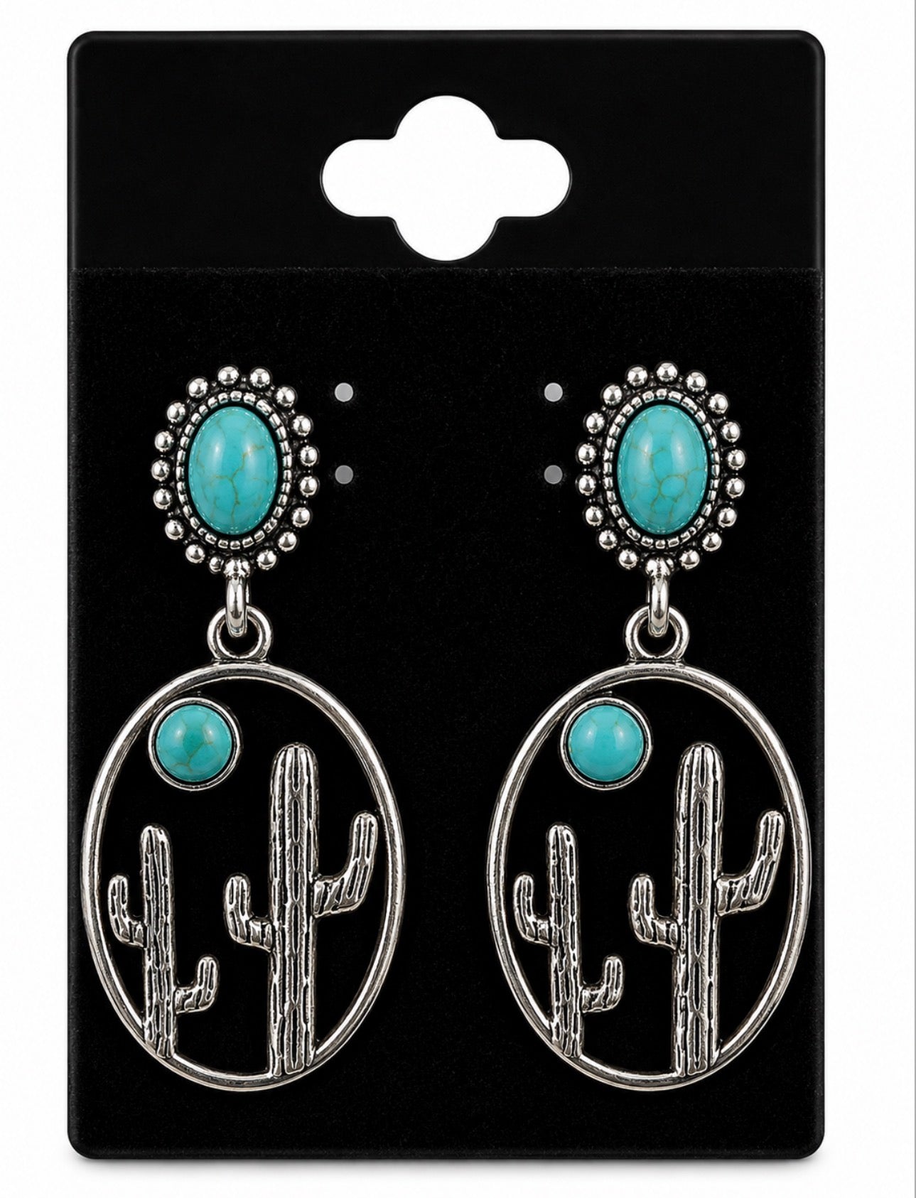 Cactus Teal Earrings
