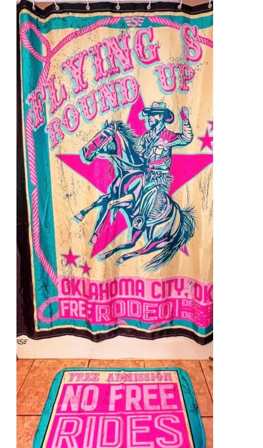 Round Up Shower Curtain and Mat Set