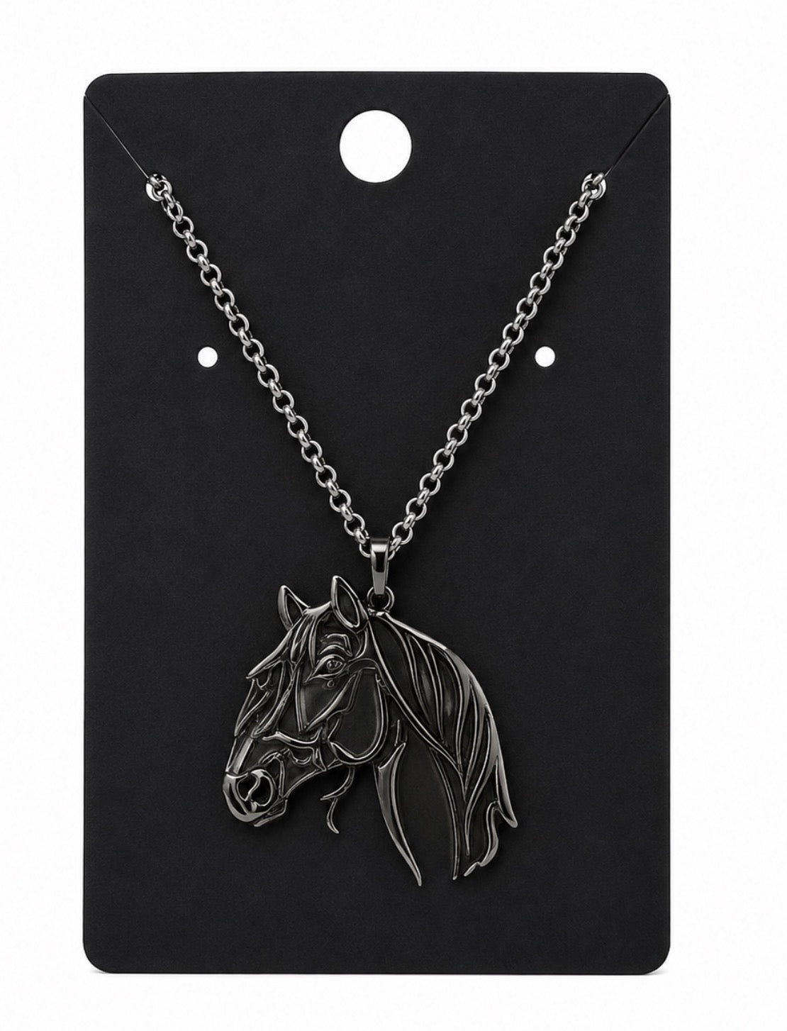 Silver Horse Head Necklace