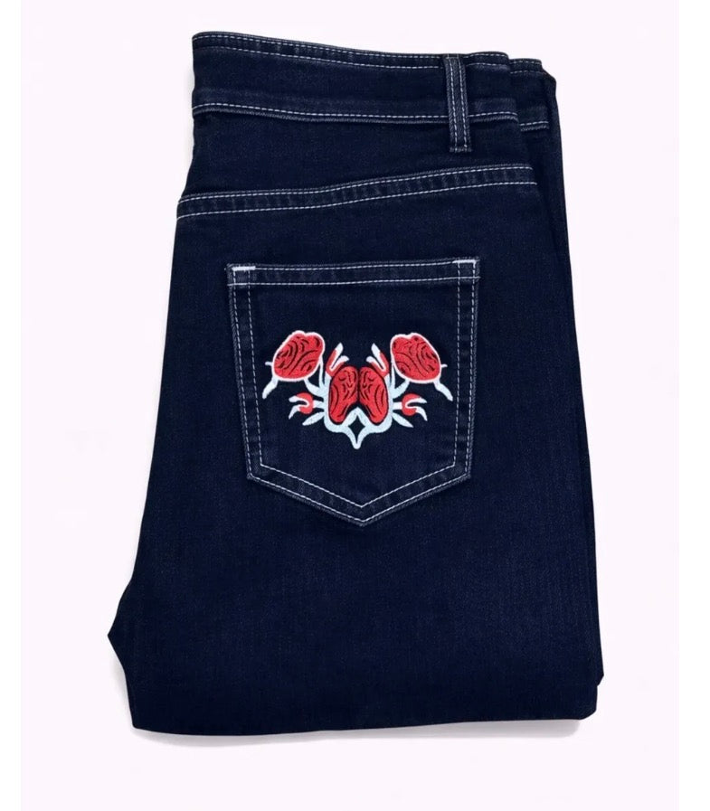 Floral Bootcut Jeans