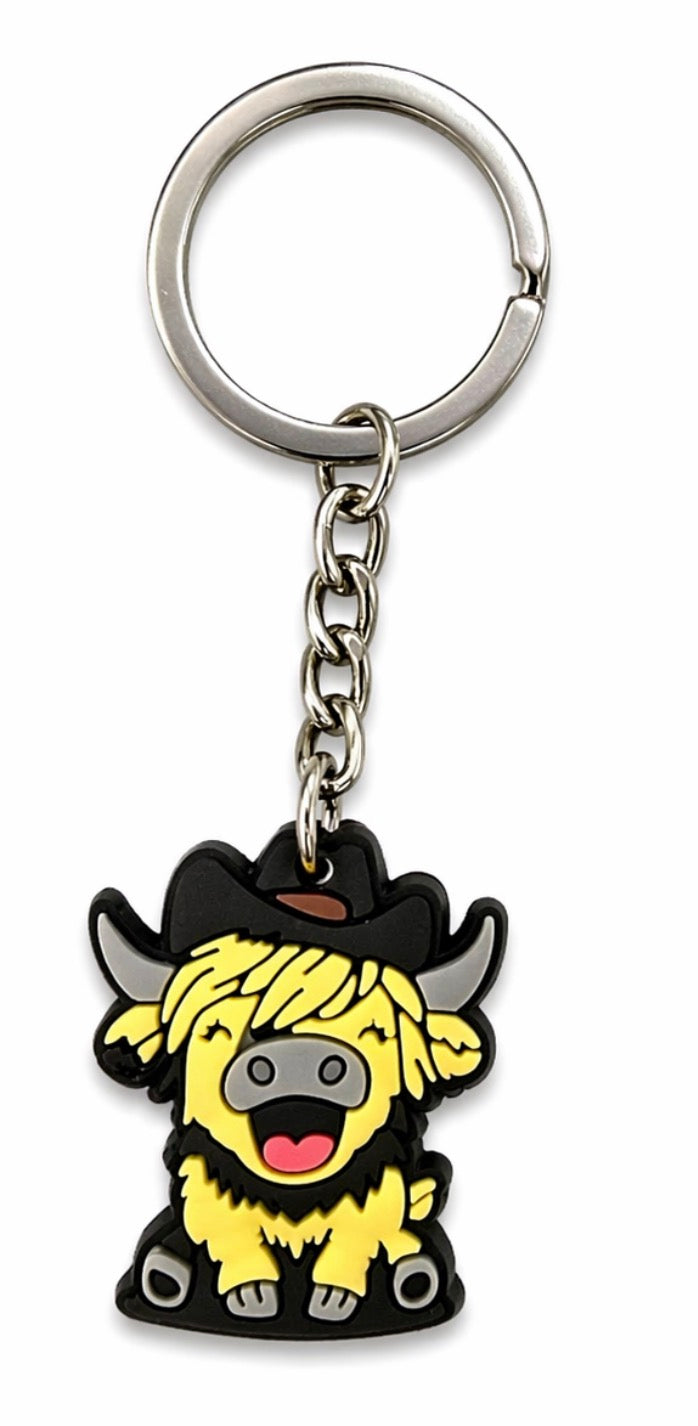 Yellow Highland Cow Keychain