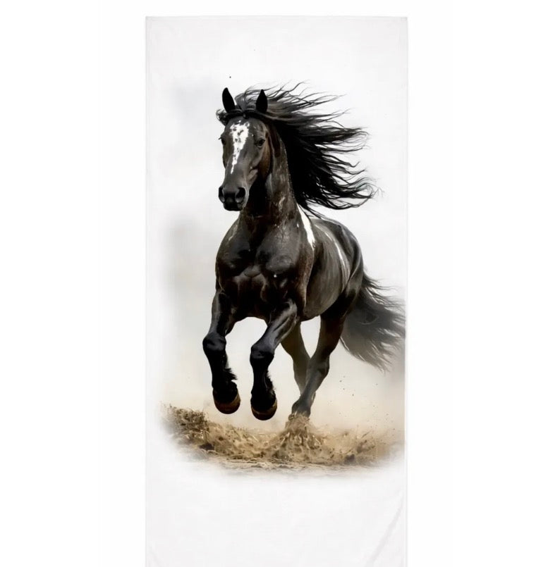 Black Horse Beach Towel
