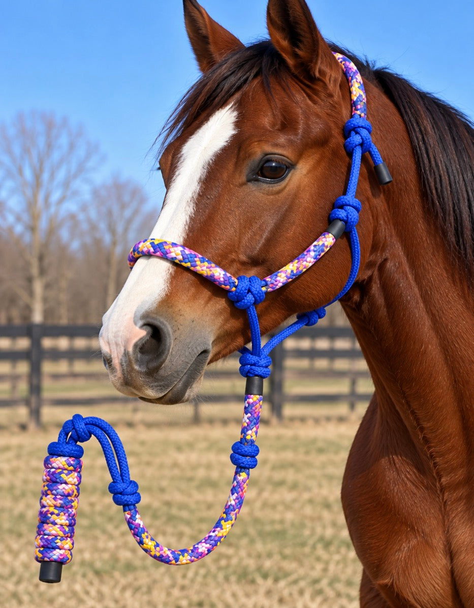 Dark Rope Halter Blue Lead