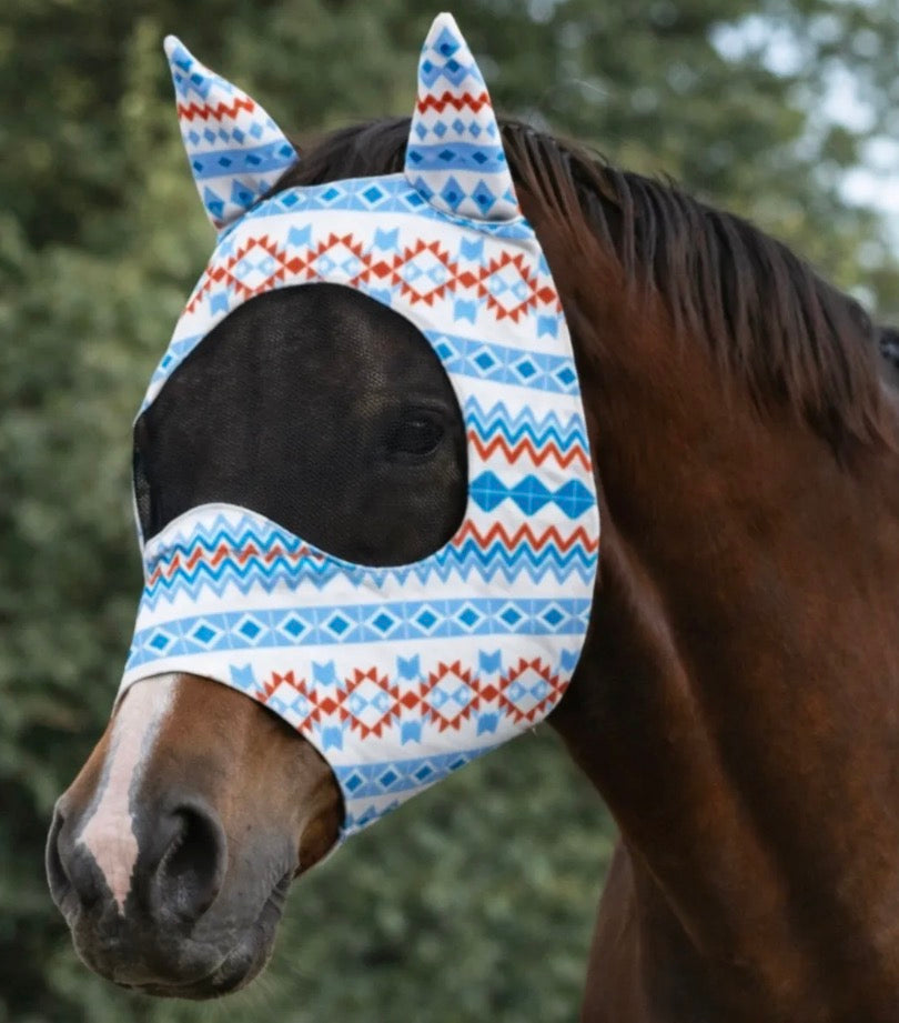 White Aztec Fly Mask