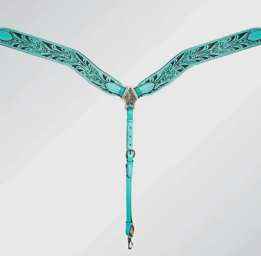 Teal Western Breast Collar