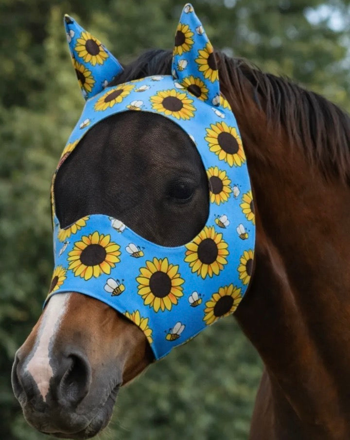 Blue Sunflower Fly Mask
