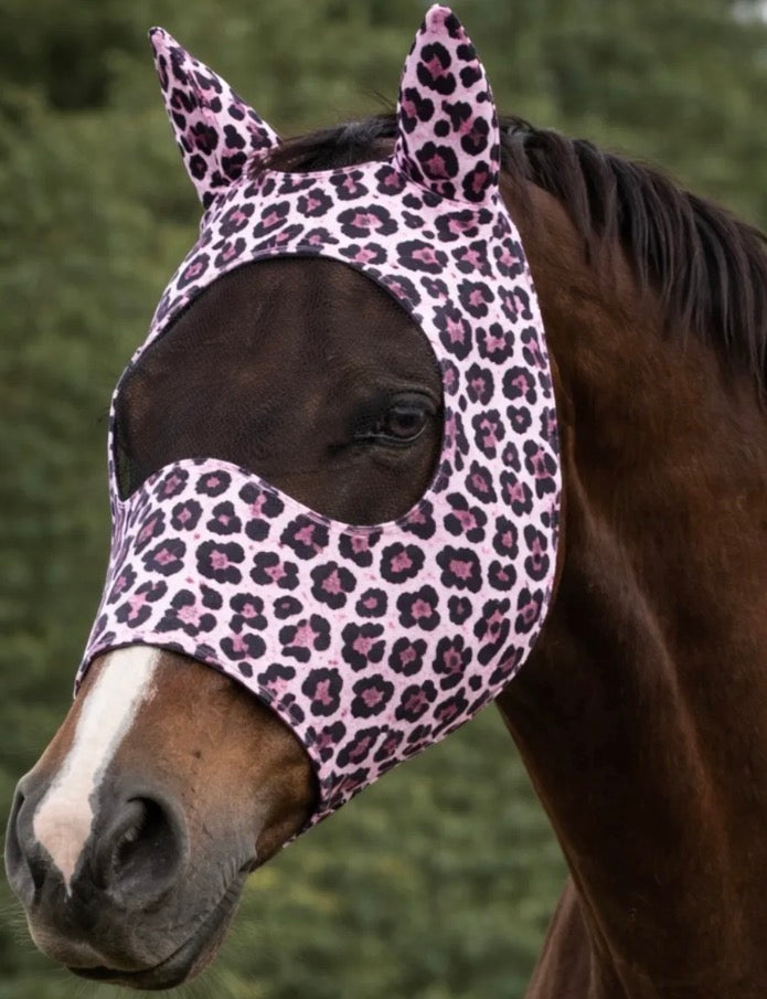 Pink Leopard Fly Mask