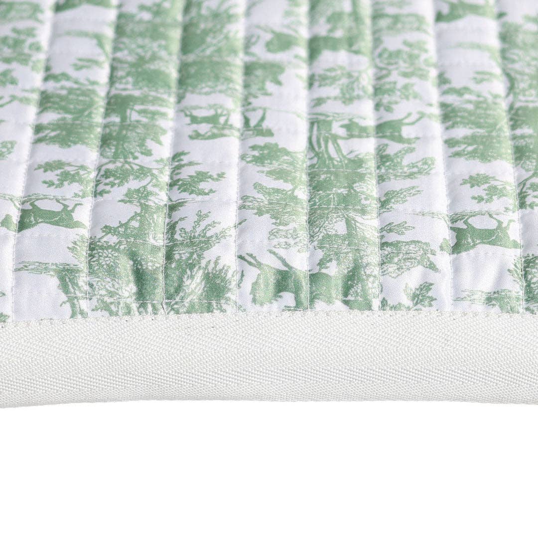 Dapplebay Equestrian Toile Western Saddle Pad-Green/White